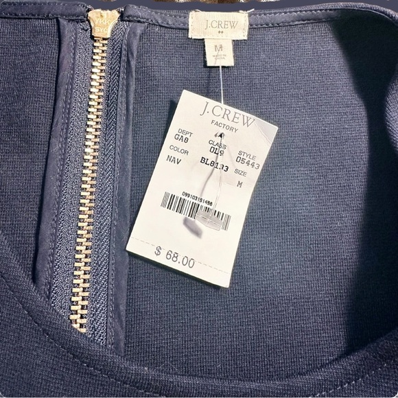 NWT J. Crew Factory Navy Blue Cotton Sleeveless Peplum Top Size Medium - Picture 9 of 9